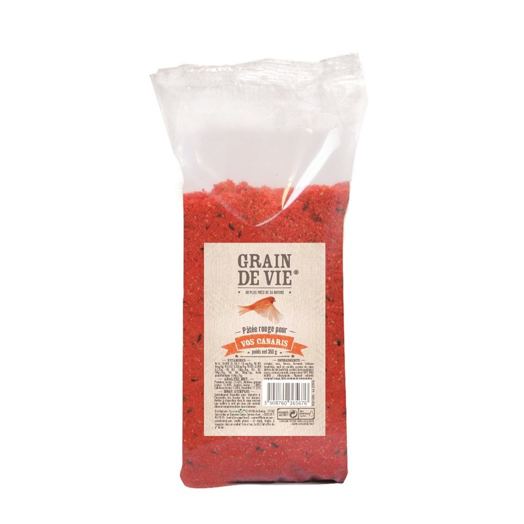 Pâtée rouge pour canaris Grain de Vie - 350 g