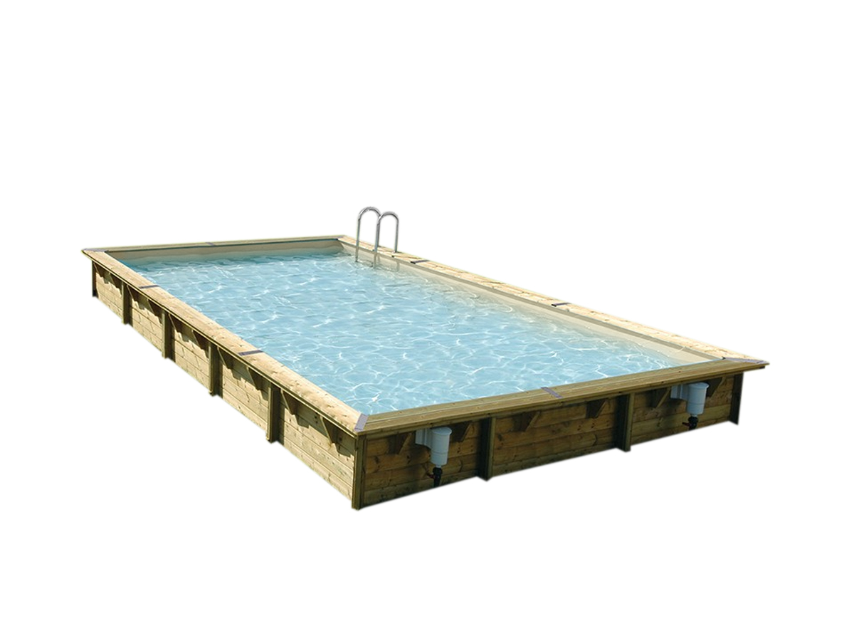 Piscine bois Linéa 8,00 x 5,00 x 1,40 m - Liner beige - Ubbink