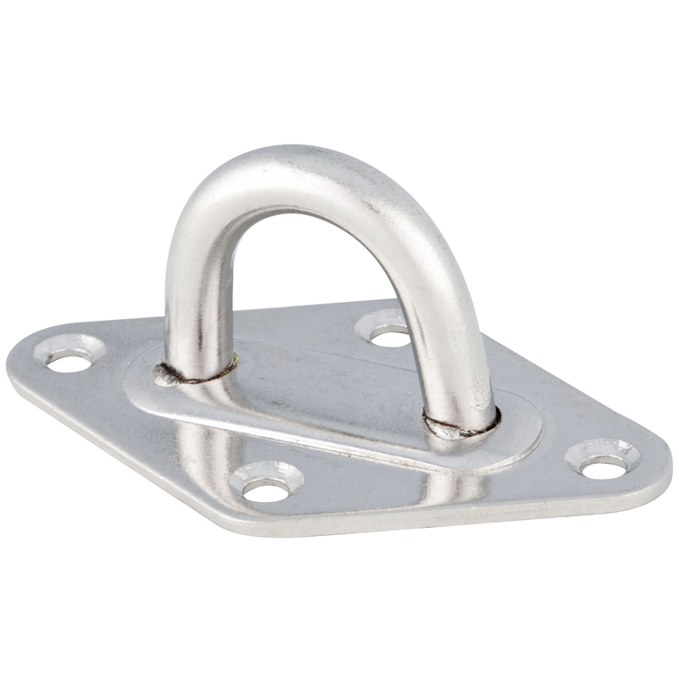 Pontet en inox sur platine losange Ø 8 cm