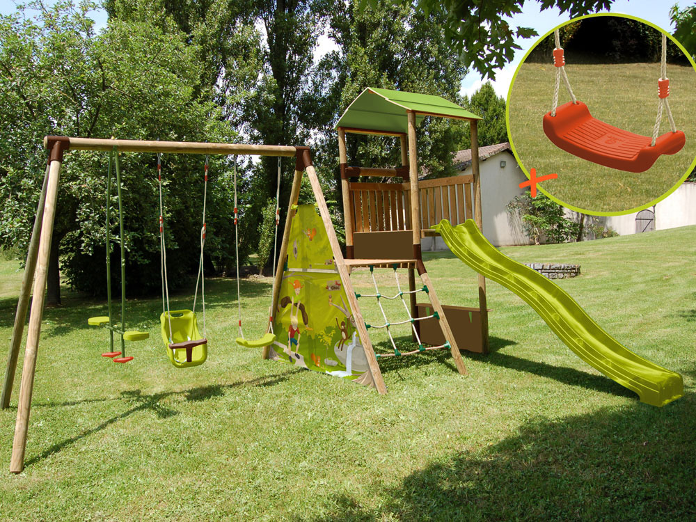 Portique bois Lombarde - 5 agrès - H:2.35 m