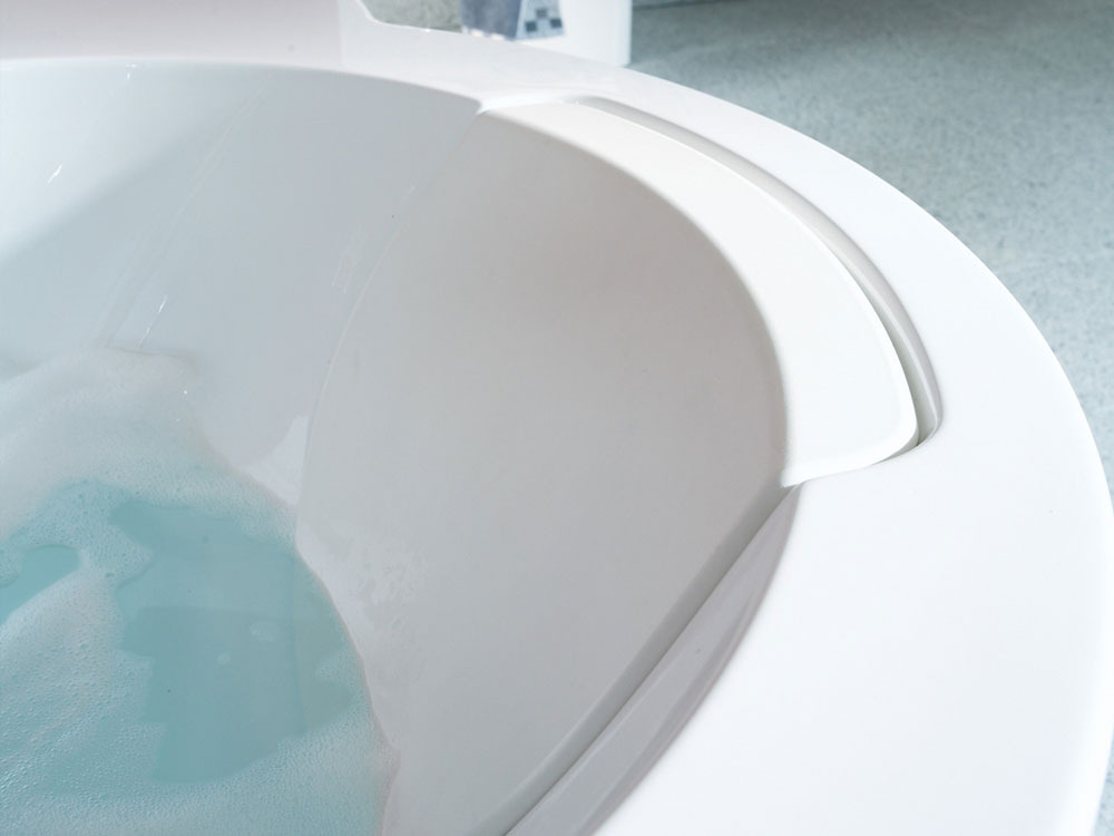 Repose tête et siège de douche en Gris Argent Droit