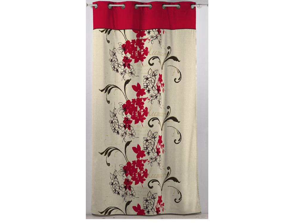 Rideau oeillet en coton Fleur lumière