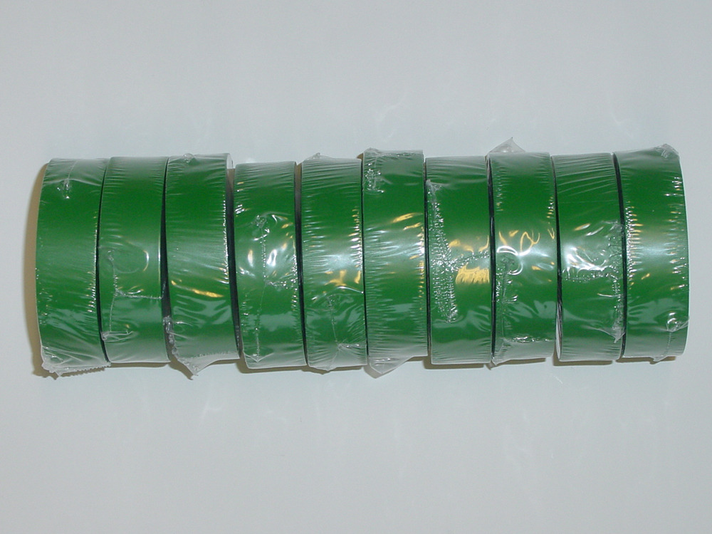 Ruban adhésif PVC couleur vert - 20 m - 10 rubans