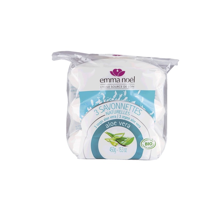 Savonnettes à l’aloe vera bio en sachets de 3 x 150 g