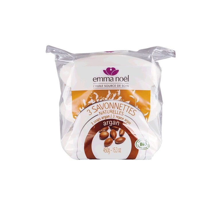 Savonnettes à l’argan bio en sachets de 3 x 150 g