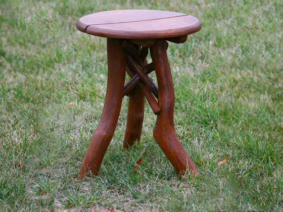 Tabouret jardin - Bois lasuré - lot de 2