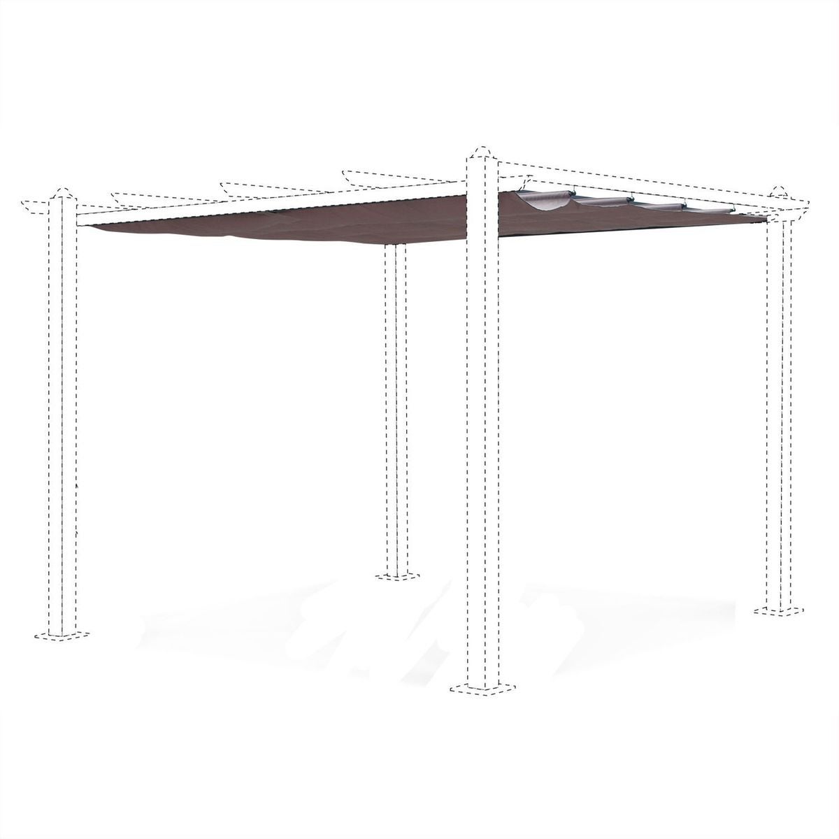 Toile de toit  pour tonnelle 3x3m Condate - toile de rechange pergola, toile de remplacement