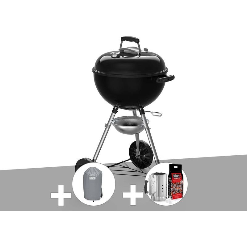 Weber - Barbecue à charbon Original Kettle E-4710 47 cm + Housse + Kit Cheminée