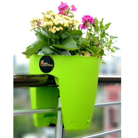 Lot de 2 Jardinières Balustrade Vertes