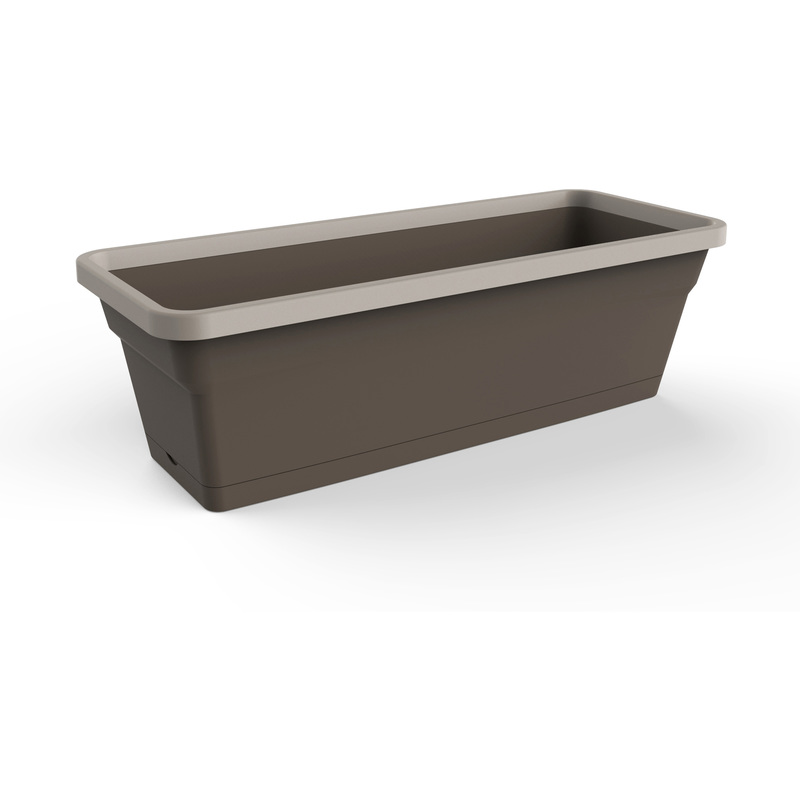Jardinière Style 50,8x20,3x15,8cm 10,5L - Taupe/Moka - EDA Jardinière Style 50,8x20,3x15,8cm 10,5L - Taupe/Moka - EDA