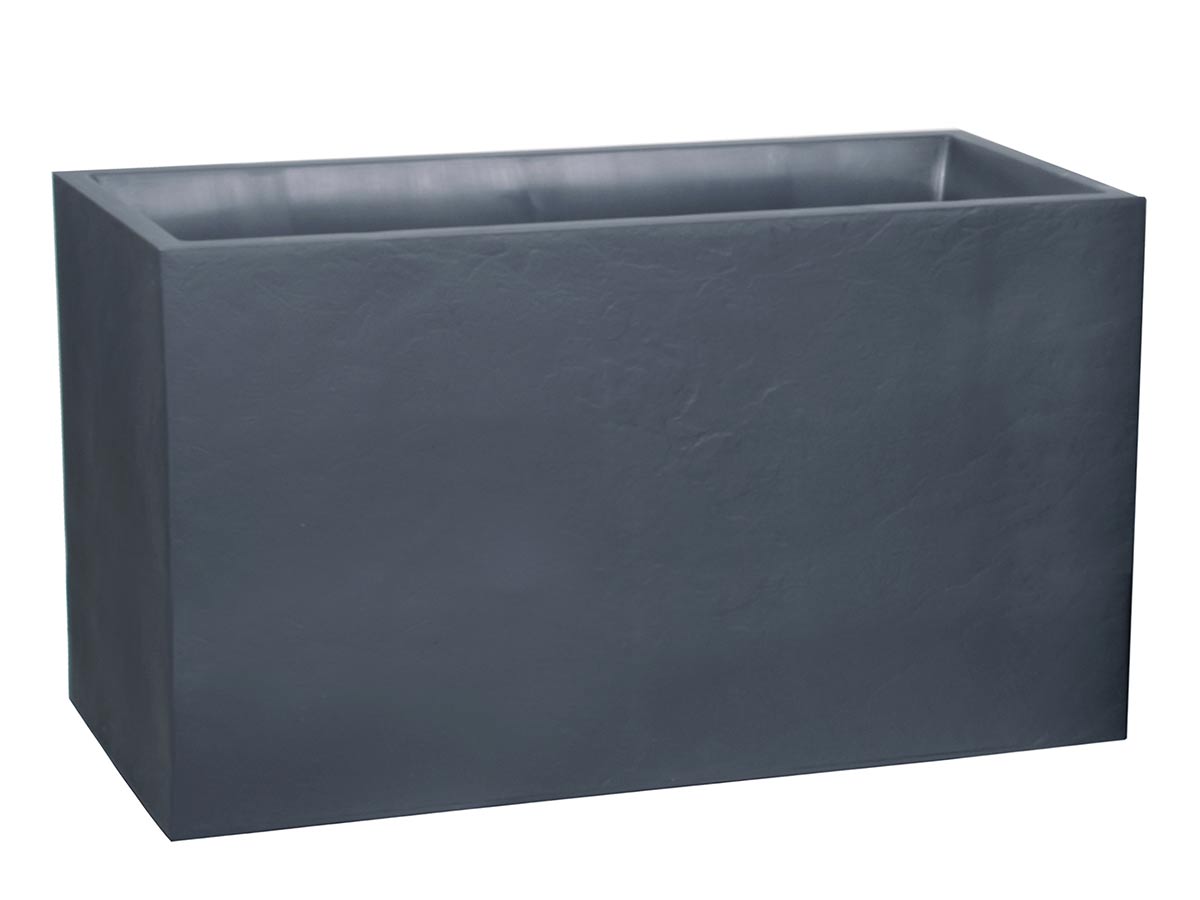 Jardinière Muret Volcania effet pierre - 99,5 x 39,5 x 60 cm - 116 L - Gris anthracite