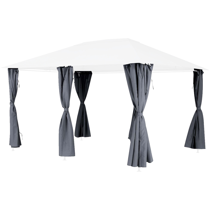 Jeu de 6 rideaux pour la tonnelle Santorini 3 x 4 m Ardoise - HESPERIDE Jeu de 6 rideaux pour la tonnelle Santorini 3 x 4 m Ardoise - HESPERIDE