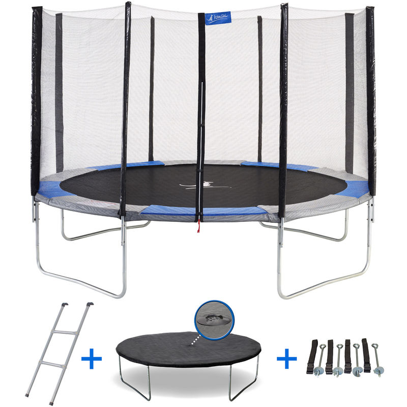 Trampoline rond Ø360cm avec filet, échelle et bâche de protection - RALLI 360 - KANGUI