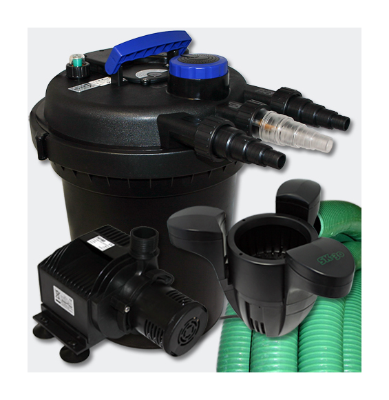 Kit de Filtration à Pression 6000l UVC 11W Pompe Ecumeur 30 Tuyau - WILTEC Kit de Filtration à Pression 6000l UVC 11W Pompe Ecumeur 30 Tuyau - WILTEC