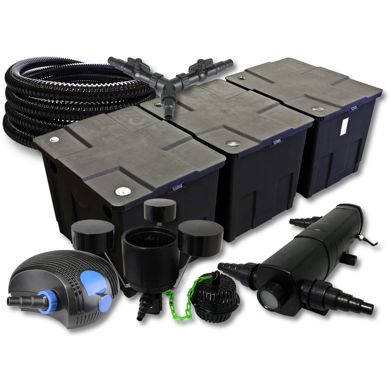Kit de filtration bassin 90000l 36W UVC 100W éco Pompe Tuyau Skimmer - WILTEC