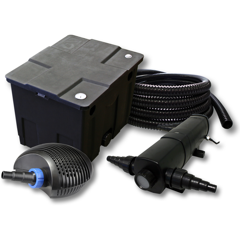 Kit de filtration de bassin 12000l 18W UVC et CTF éco Pompe 20W Tuyau - WILTEC