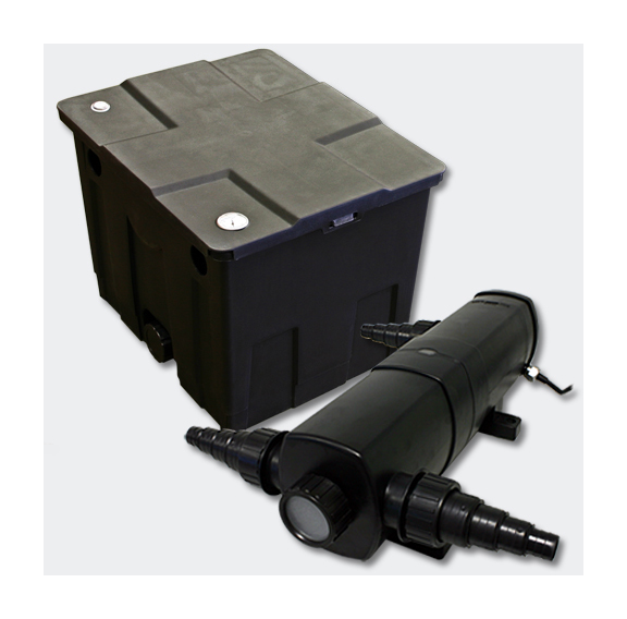 Kit de Filtration de Bassin Bio Filtre 12000l et Stérilisateur UVC 24W - WILTEC Kit de Filtration de Bassin Bio Filtre 12000l et Stérilisateur UVC 24W - WILTEC