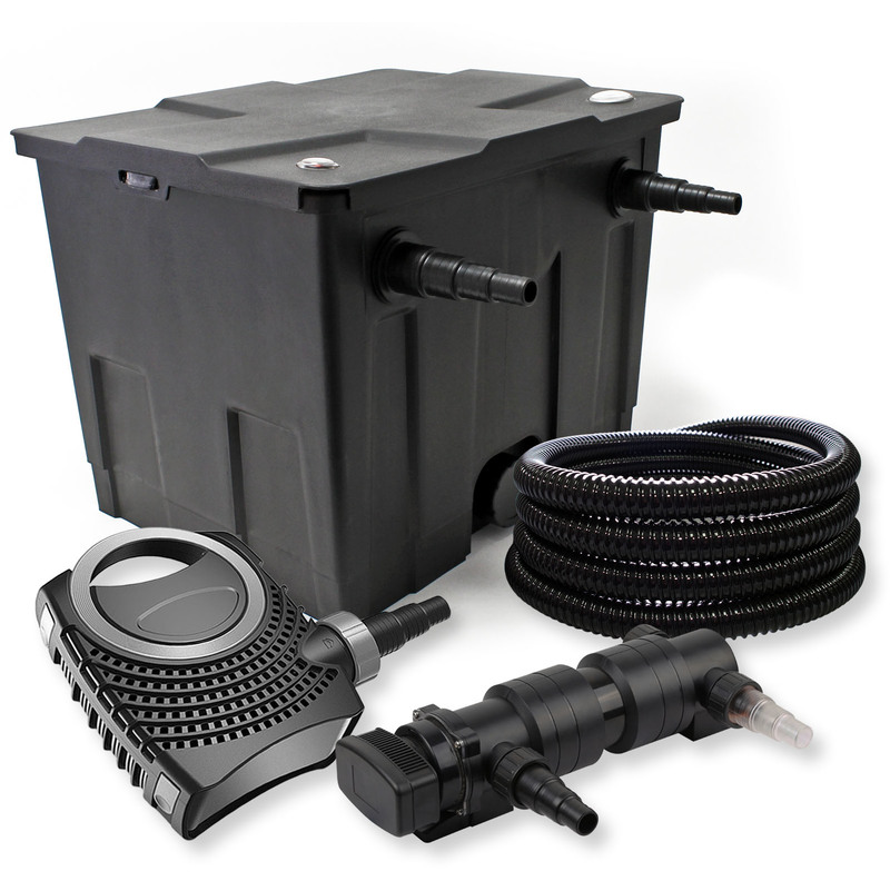 Kit filtration de bassin 12000l avec 18W UVC NEO8000 70W Pompe Tuyau - WILTEC