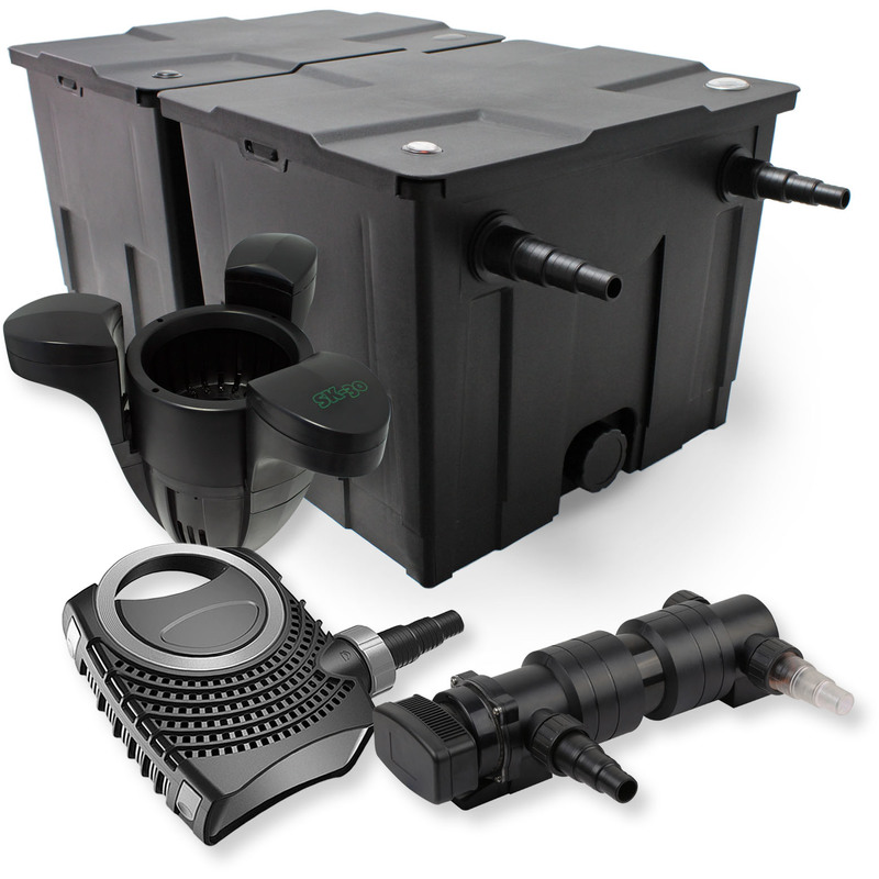 Kit filtration de bassin 60000l avec 18W UVC NEO7000 50W Pompe Skimmer - WILTEC
