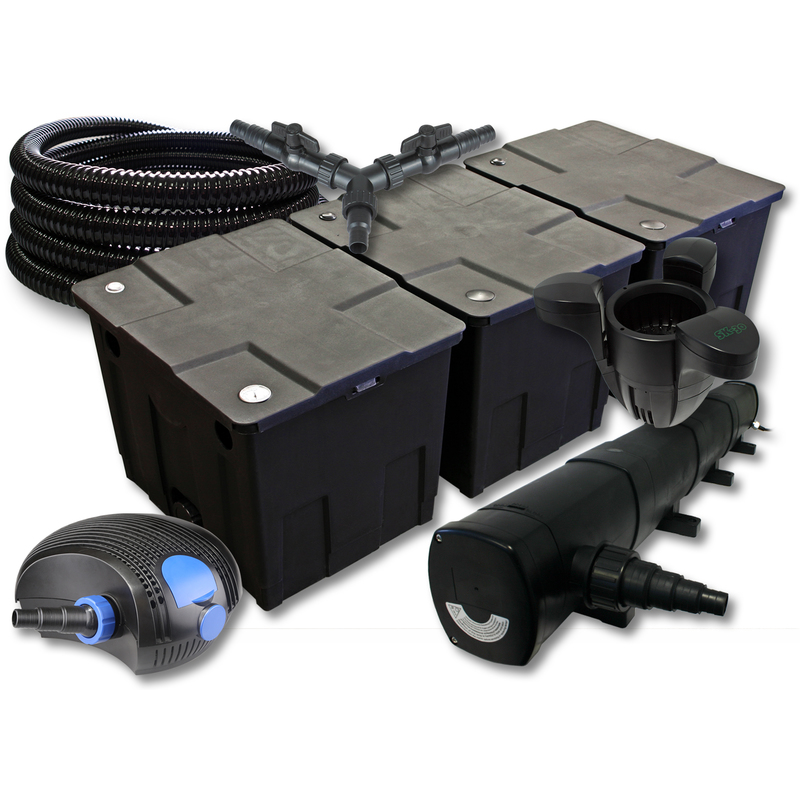 Kit filtration de bassin 90000l 72W UVC 100W éco Pompe Tuyau Skimmer - WILTEC