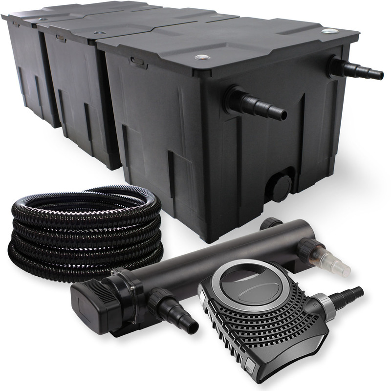 Kit filtration de bassin 90000l avec 36W UVC NEO8000 70W Pompe Tuyau - WILTEC