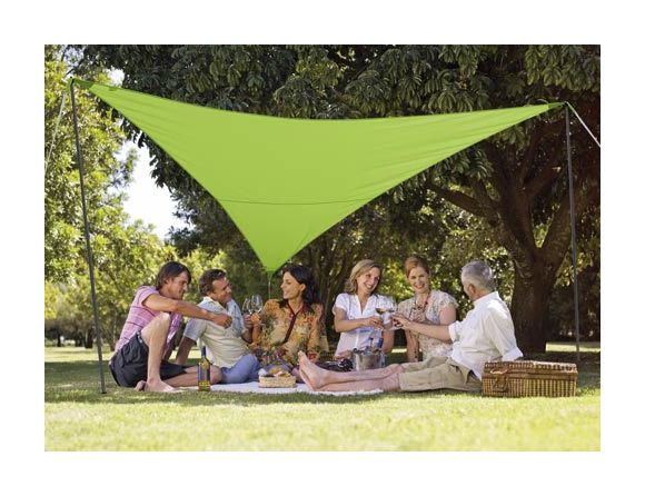 Kit voile d'ombrage triangulaire 3,60 x 3,60 m - Vert pomme - JARDIDECO
