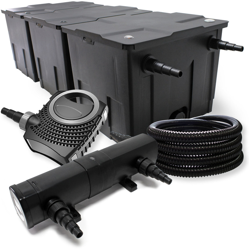 Kit:Filtration de Bassin 90000l 24W UVC Stérilisateur Pompe Tuyau - WILTEC