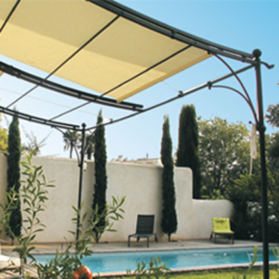 Tonnelle adossée LUBERON 3 x 3 m avec stores