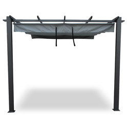 Tonnelle adossée GERS 3 x 3 M avec toile rétractable