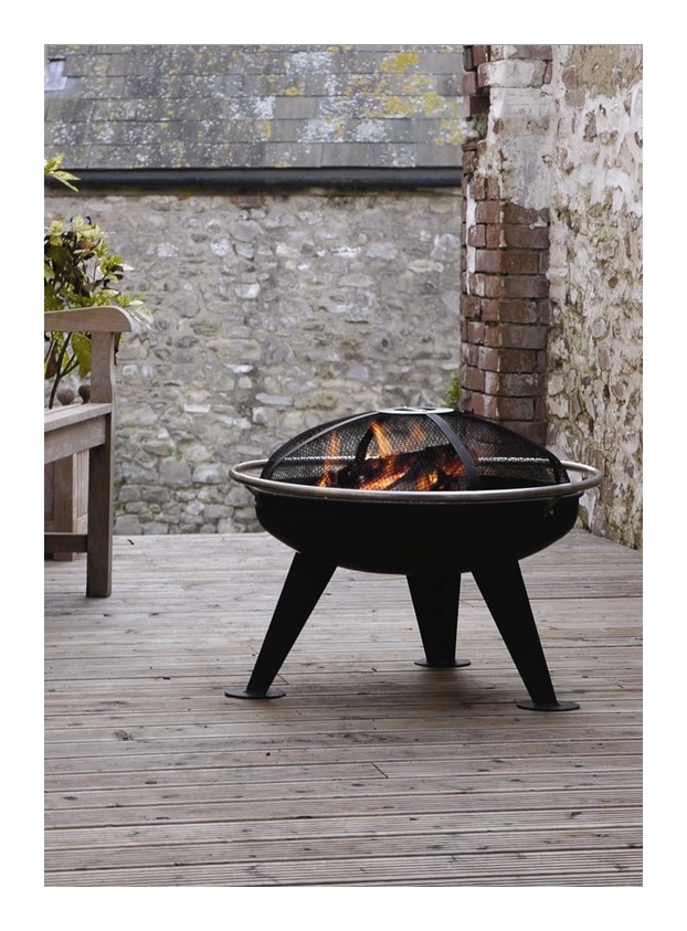 La Hacienda - Braséro 2en1 diamètre 80 cm (grille de cuisson + pare étincelles + barre de protection) - URBAN 880