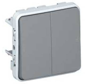 LEGRAND - Mécanisme double poussoir NO + NF gris composable - Plexo - 069545