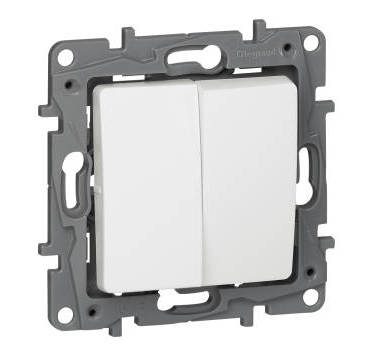 LEGRAND - Mécanisme double va et vient 10 AX - 250 V blanc pur- Niloé - 664702
