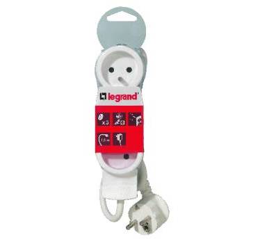 LEGRAND - Rallonge multiprise cordon 1,5 m 3G 1mm² 3x2P+T sans interrupteur - 050051