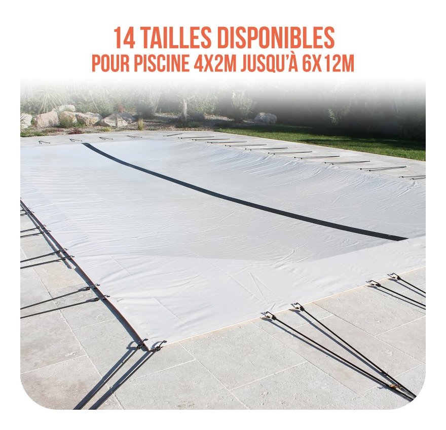 Bâche d'hivernage PVC beige 580g/m² pour piscine 5m x 9m - Linxor