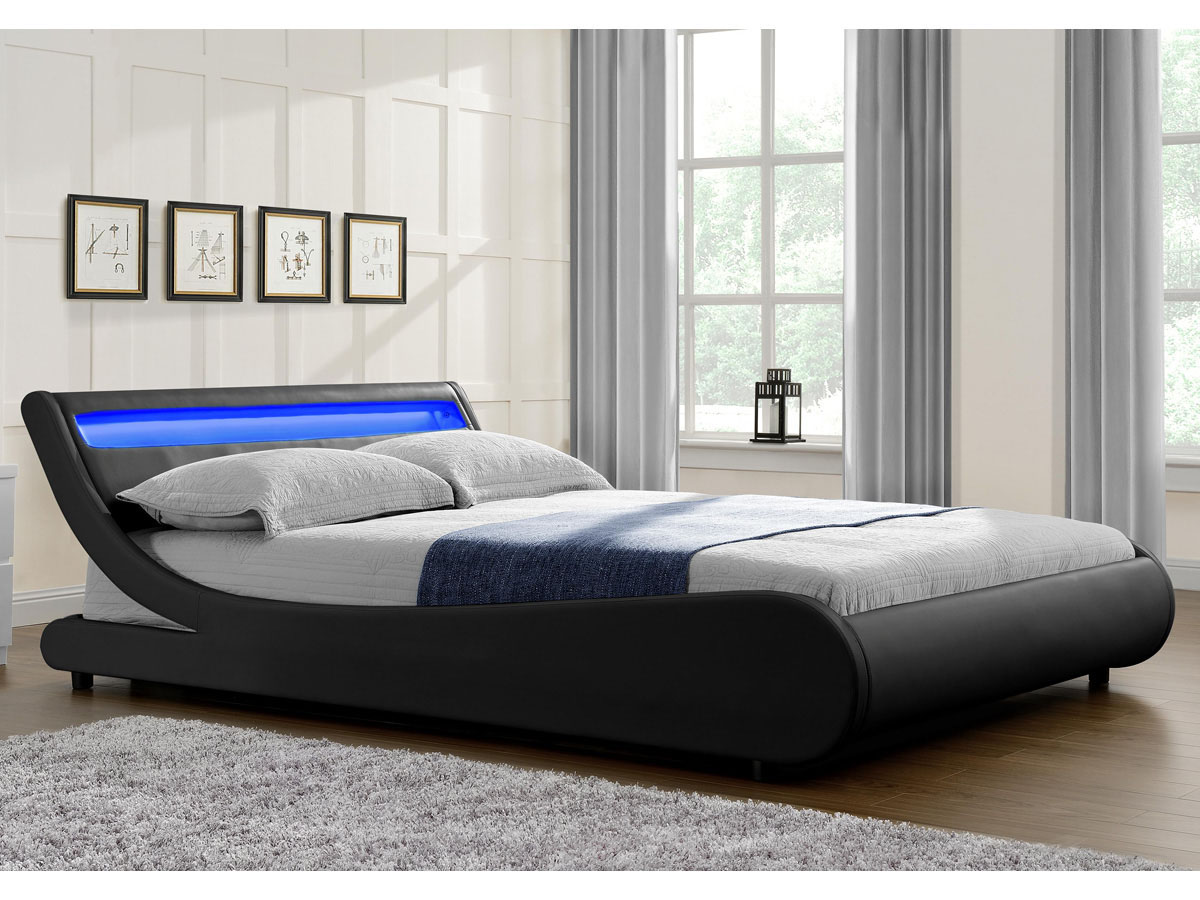 Lit LED Natacha - 160 x 200 - Noir