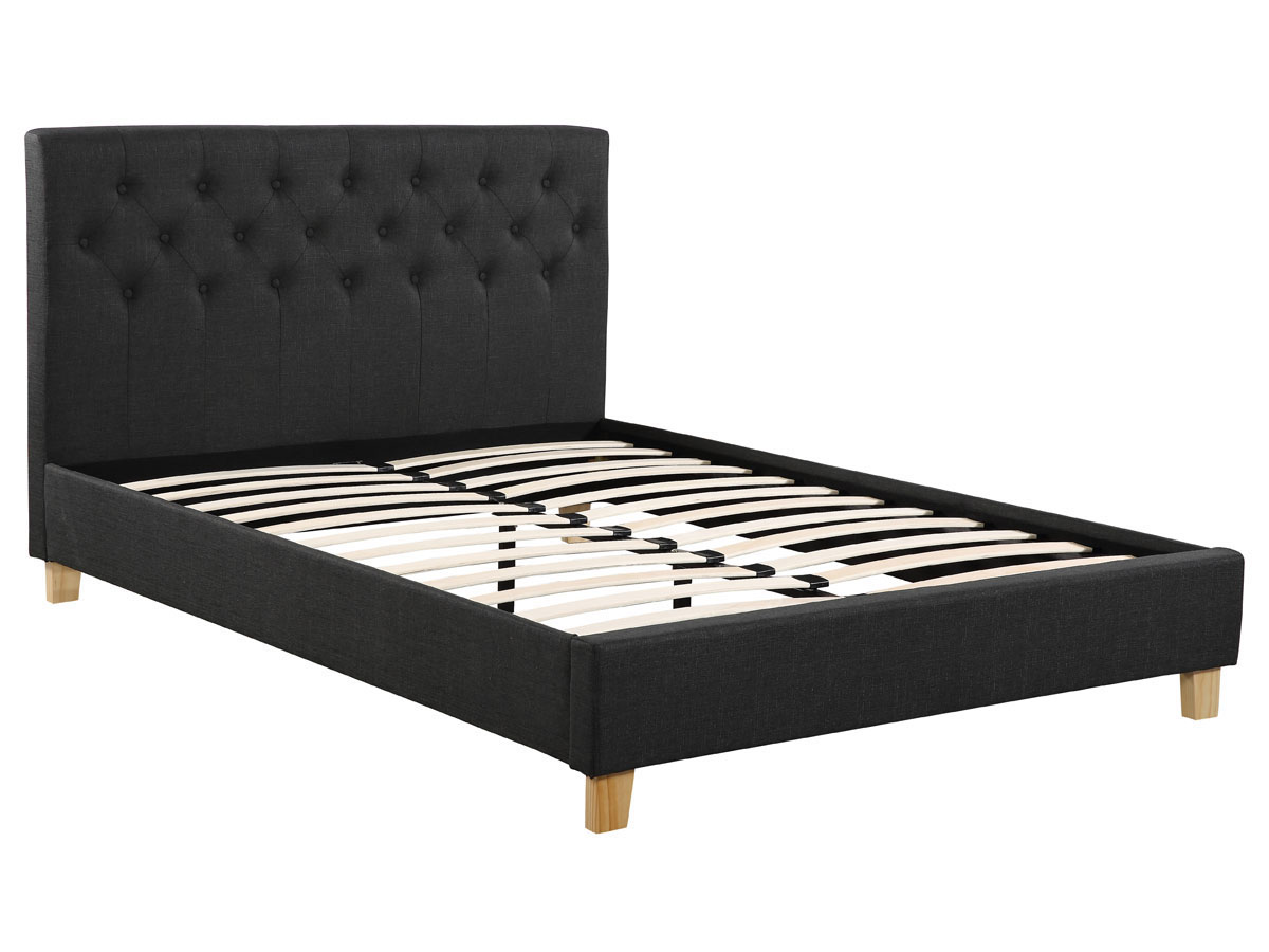 Lit double Emmy - 160 x 200 cm - Gris