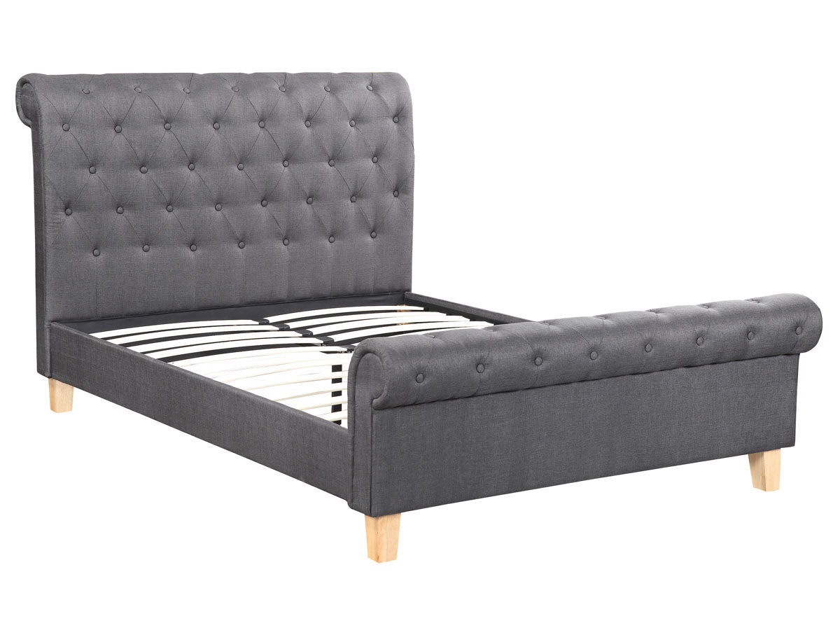Lit double Noa - 160 x 200 cm - Gris