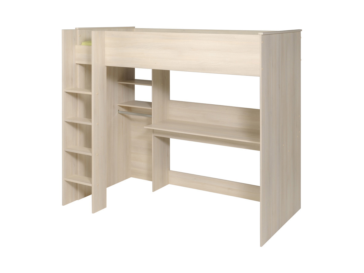 Lit surélevé Kurtis - 206,6 x 114,4 x 179,8 - Acacia clair