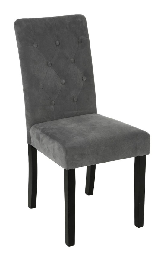 Chaise velours - Cleva - 47 x 61 x 99 cm - Gris - Livraison gratuite - AC-DÉCO