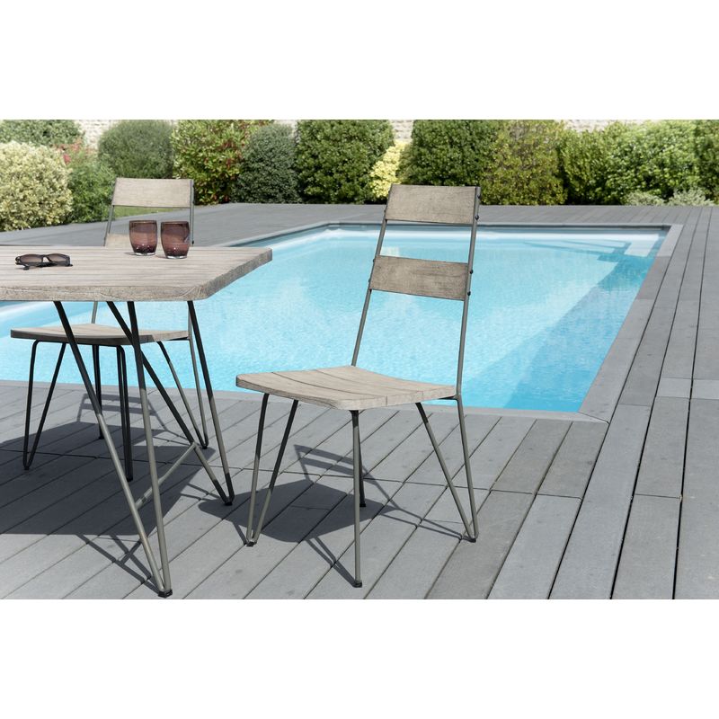 Lot de 2 chaises scandi bois et métal - MACABANE