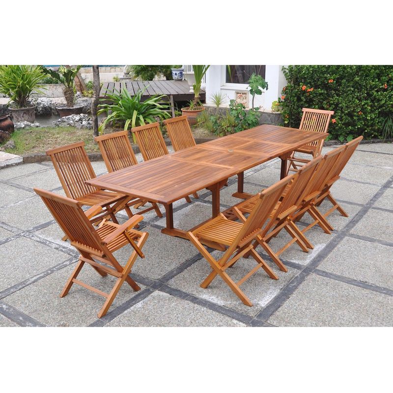 Lubok : Salon de jardin Teck huilé 10 personnes - Table rectangulaire + 8 chaises + 2 fauteuils - CONCEPT-USINE Lubok : Salon de jardin Teck huilé 10 personnes - Table rectangulaire + 8 chaises + 2 fauteuils - CONCEPT-USINE