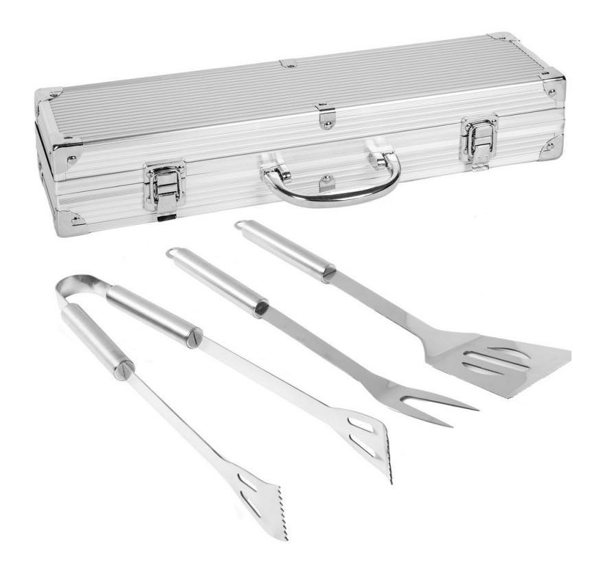 Malette 3 accessoires ustensiles barbecue - L 39.5 x l 17 x H 10 - MA MAISON MES TENDANCES