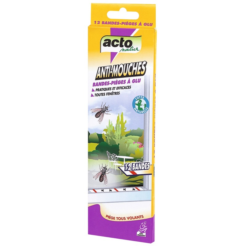 Mouches bande de glue Acto - 12 bandes