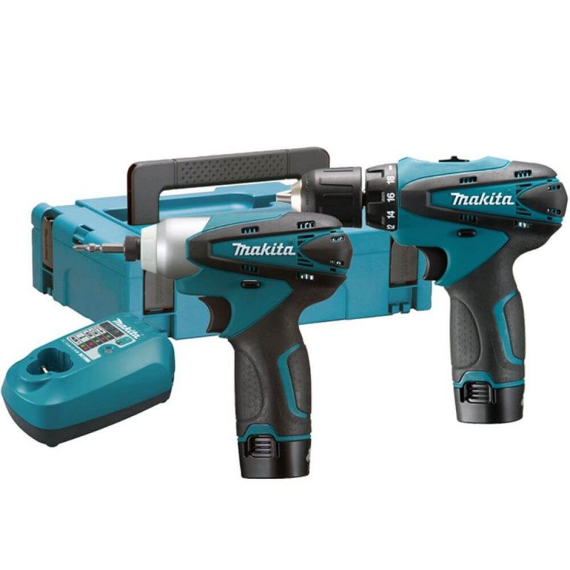 MAKITA Pack Perceuse visseuse 10.8V DF330D + visseuse à chocs TD090D (2x1.3AH) en coffret MAKPAC - MAKITA - LCT204J