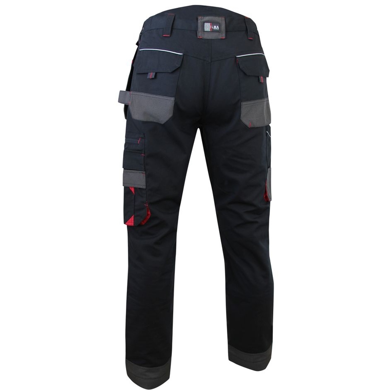 Pantalon de travail à genouillères multi poches LMA Minerai Noir 46