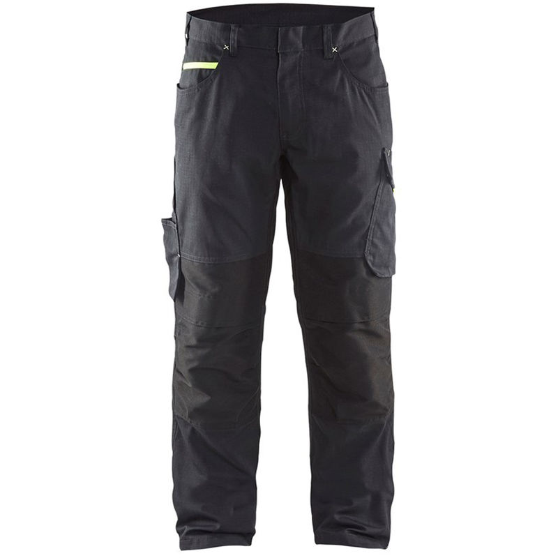 Pantalon de travail Blaklader Services Ripstop Noir / Jaune 42