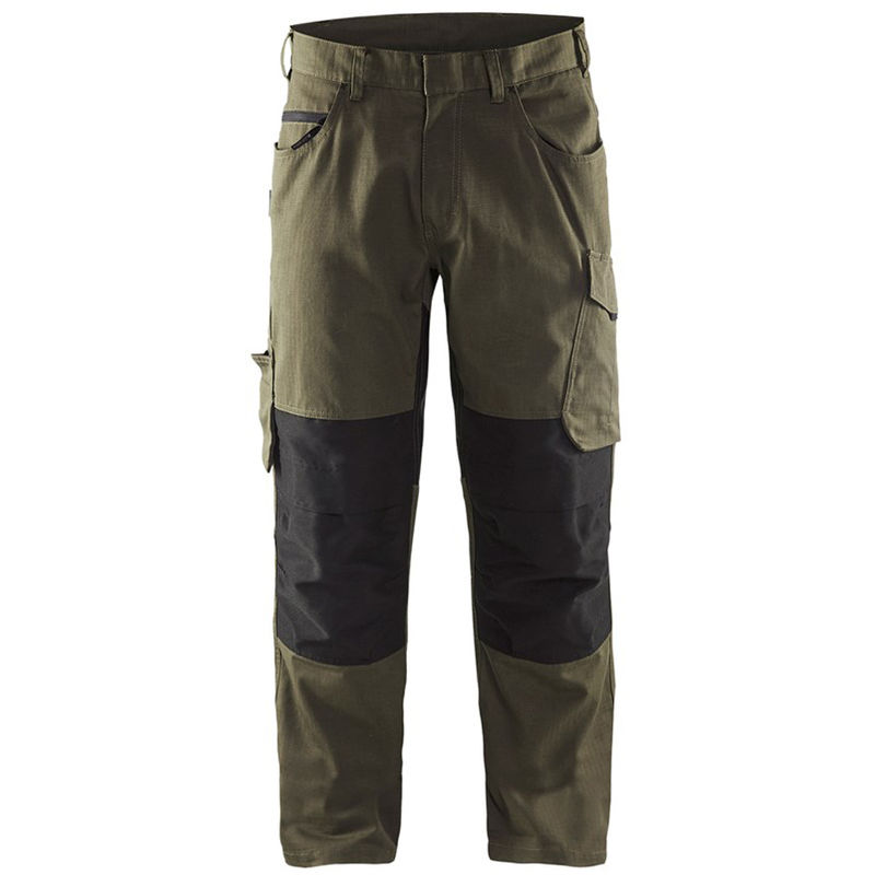 Pantalon de travail Blaklader Services Ripstop Vert Olive / Noir 38