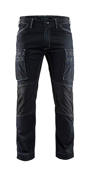 Pantalon Service avec panneaux Stretch - Blaklader - 14591142 - Bleu marine / Noir - 48