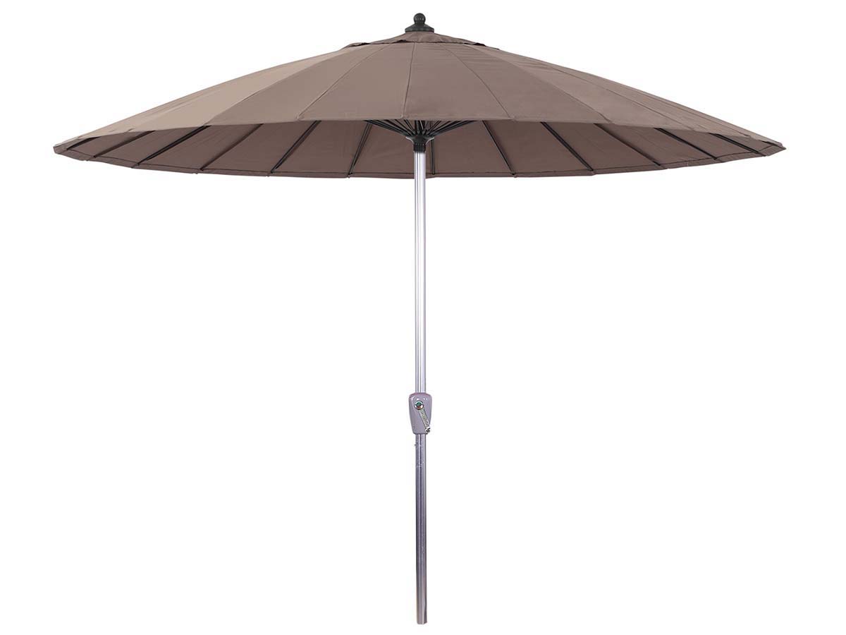 Parasol jardin droit Alu Lili - Style Japonais - Ø2.7m - Taupe