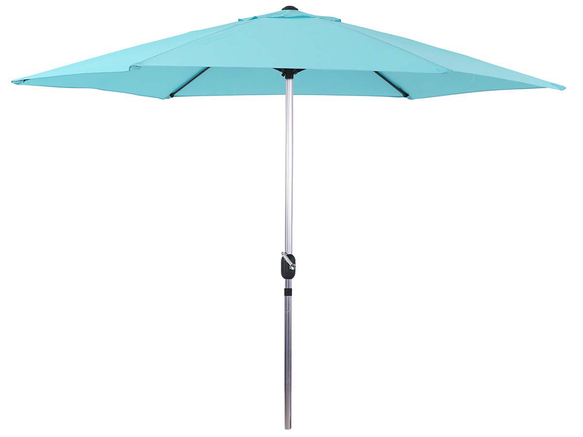 Parasol jardin droit Alu Sol - Rond - Ø 3m - Bleu